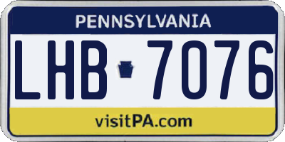 PA license plate LHB7076