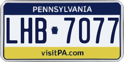 PA license plate LHB7077