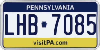PA license plate LHB7085