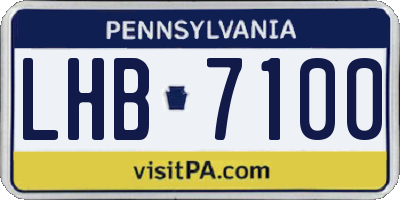 PA license plate LHB7100