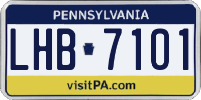 PA license plate LHB7101