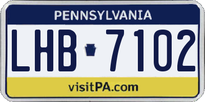 PA license plate LHB7102