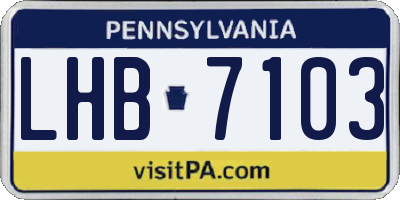 PA license plate LHB7103