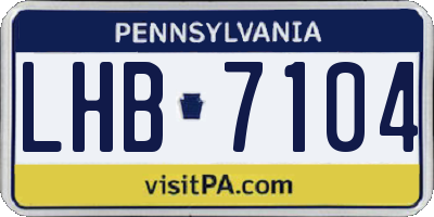PA license plate LHB7104