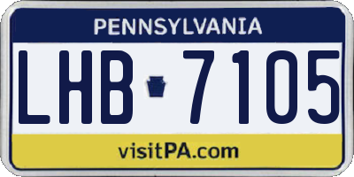 PA license plate LHB7105