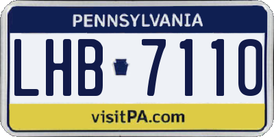PA license plate LHB7110