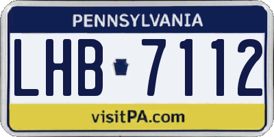 PA license plate LHB7112
