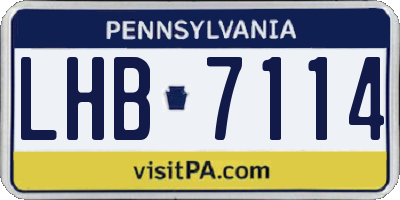 PA license plate LHB7114