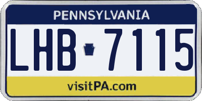 PA license plate LHB7115