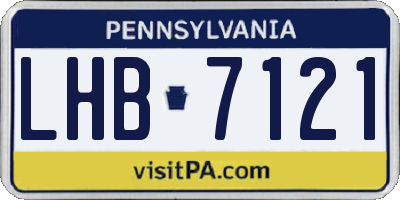 PA license plate LHB7121