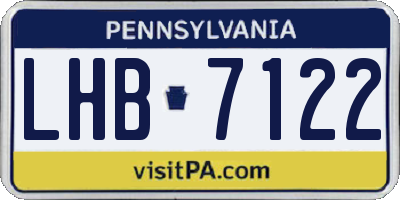 PA license plate LHB7122