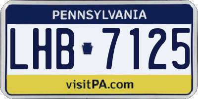 PA license plate LHB7125