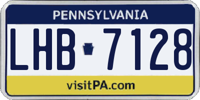 PA license plate LHB7128