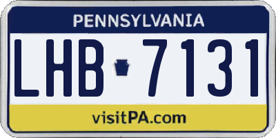 PA license plate LHB7131