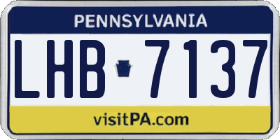 PA license plate LHB7137