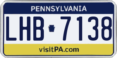 PA license plate LHB7138