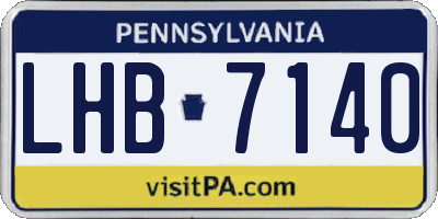 PA license plate LHB7140
