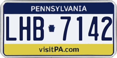 PA license plate LHB7142