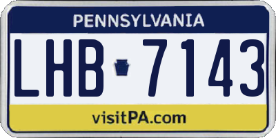 PA license plate LHB7143