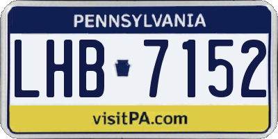 PA license plate LHB7152