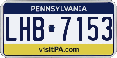 PA license plate LHB7153