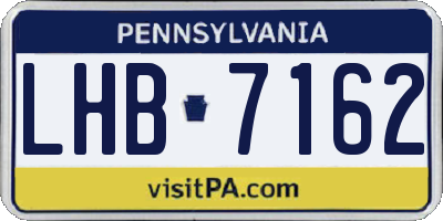 PA license plate LHB7162