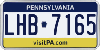 PA license plate LHB7165