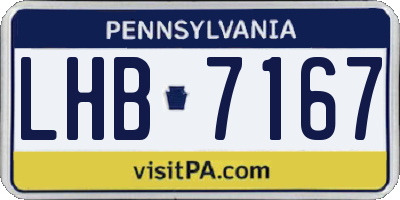 PA license plate LHB7167
