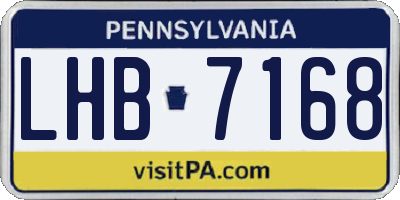 PA license plate LHB7168