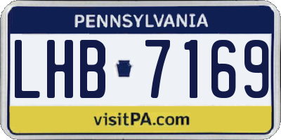 PA license plate LHB7169