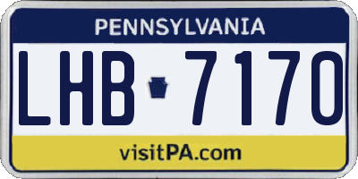 PA license plate LHB7170
