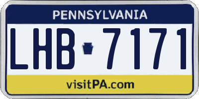 PA license plate LHB7171