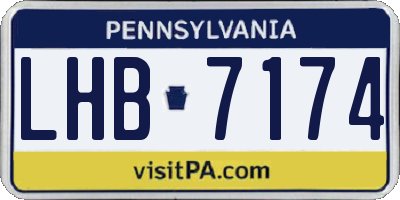 PA license plate LHB7174