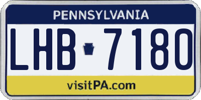 PA license plate LHB7180