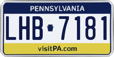 PA license plate LHB7181