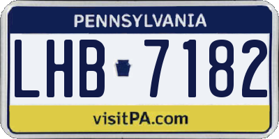 PA license plate LHB7182