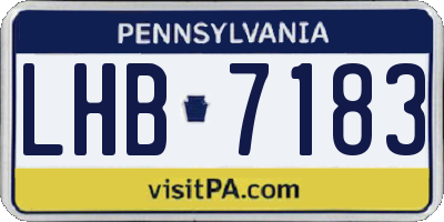 PA license plate LHB7183