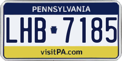 PA license plate LHB7185