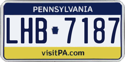 PA license plate LHB7187