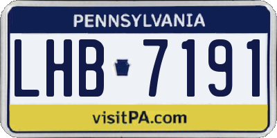 PA license plate LHB7191
