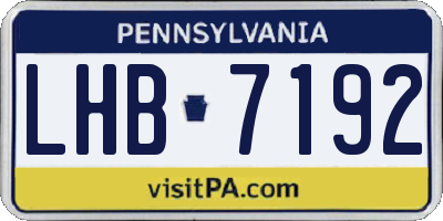 PA license plate LHB7192