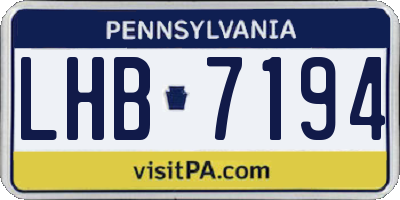 PA license plate LHB7194