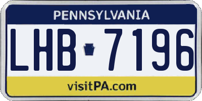 PA license plate LHB7196