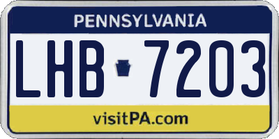 PA license plate LHB7203