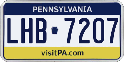 PA license plate LHB7207