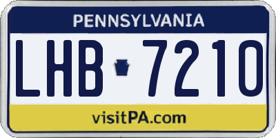 PA license plate LHB7210