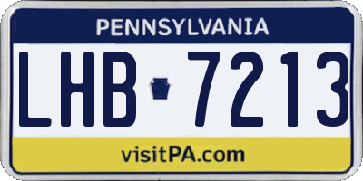 PA license plate LHB7213