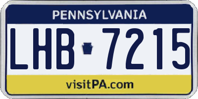 PA license plate LHB7215