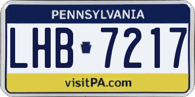 PA license plate LHB7217