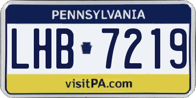 PA license plate LHB7219